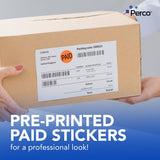 Perco 1 - Inch Fluorescent Red Promotional Sale Circle Sticker Labels - Paid