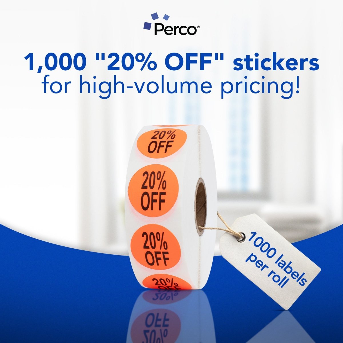 Perco 1 - Inch Fluorescent Red Promotional Sale Circle Sticker Labels - 20% Off