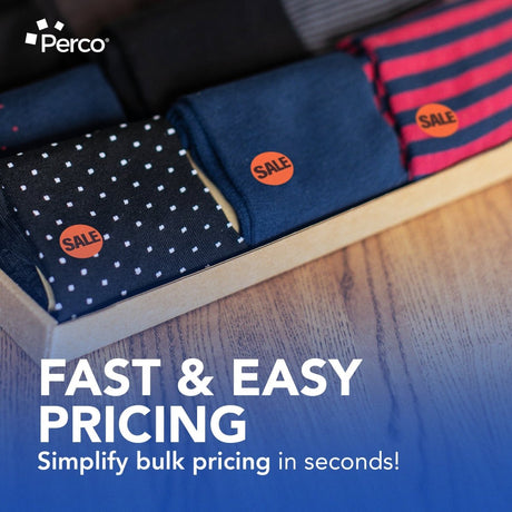 Perco 1 - Inch Fluorescent Red Promotional Sale Circle Sticker Labels - Sale