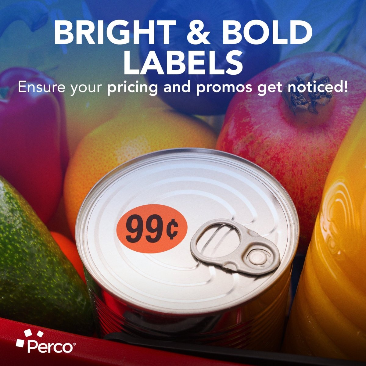 Perco 1 - Inch Fluorescent Red Promotional Sale Circle Sticker Labels - 99¢