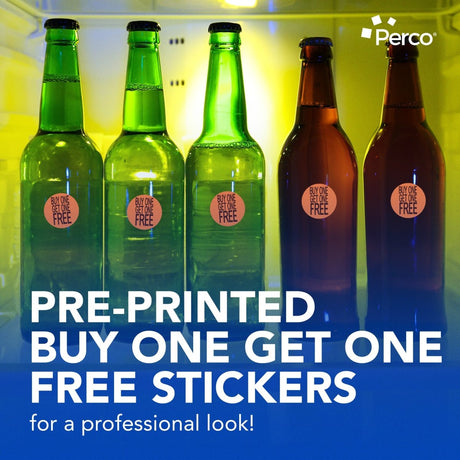 Perco 1 - Inch Fluorescent Red Promotional Sale Circle Sticker Labels - Buy 1 Get 1 Free