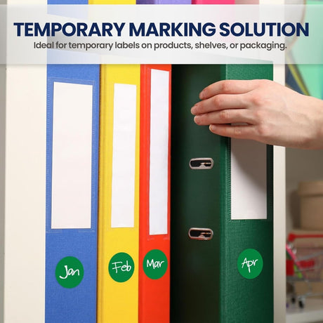 Perco 1 inch Removable Round Sticker Labels - Green