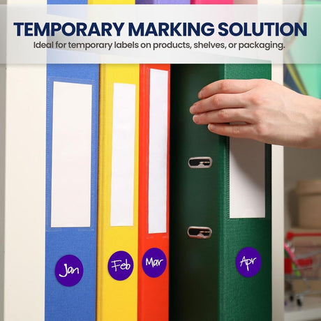 Perco 1 inch Removable Round Sticker Labels - Purple