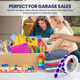 Perco 1 inch Removable Round Sticker Labels - Purple