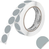 Perco 1 inch Removable Round Sticker Labels - Grey