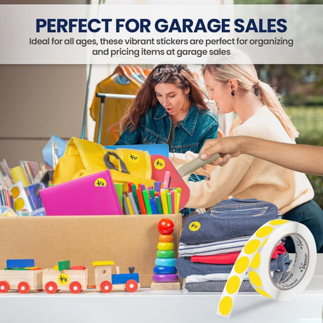 Perco 1 inch Removable Round Sticker Labels - Green