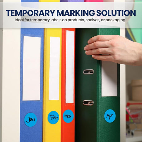 Perco 1 inch Removable Round Sticker Labels - Light Blue