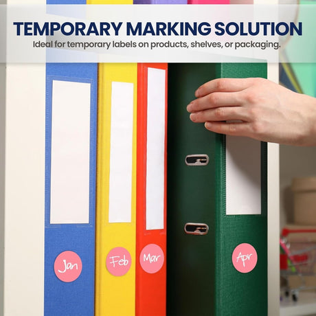 Perco 1 inch Removable Round Sticker Labels - Pink