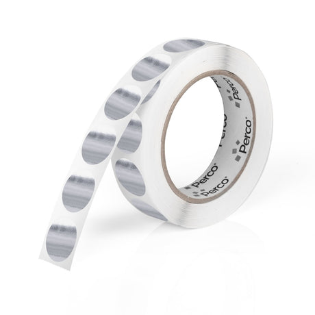 Perco 1 - Inch Round Circle Dot Sticker Labels – Easy Peel Perforation – Made in USA - Silver