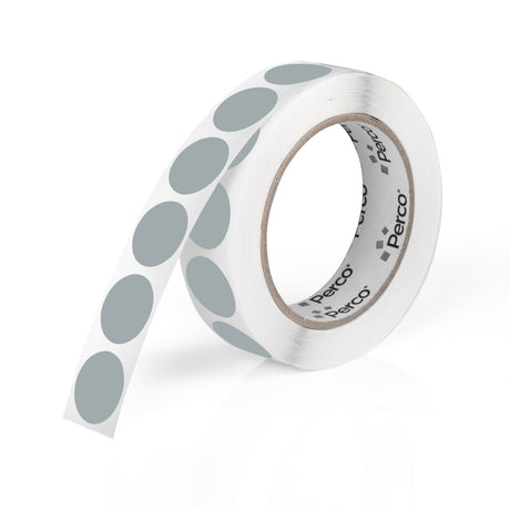 Perco 1 - Inch Round Circle Dot Sticker Labels – Easy Peel Perforation – Made in USA - Grey