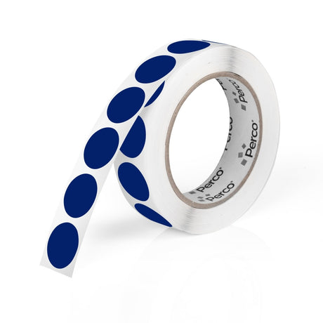 Perco 1 - Inch Round Circle Dot Sticker Labels – Easy Peel Perforation – Made in USA - Dark Blue