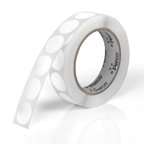 Perco 1 - Inch Round Circle Dot Sticker Labels – Easy Peel Perforation – Made in USA - White