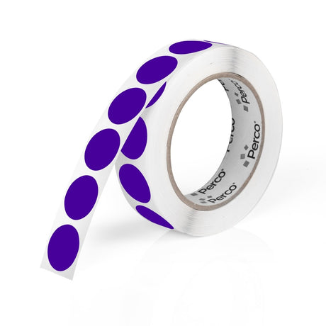 Perco 1 - Inch Round Circle Dot Sticker Labels – Easy Peel Perforation – Made in USA - Purple