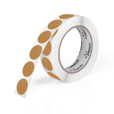 Perco 1 - Inch Round Circle Dot Sticker Labels – Easy Peel Perforation – Made in USA - Kraft Brown