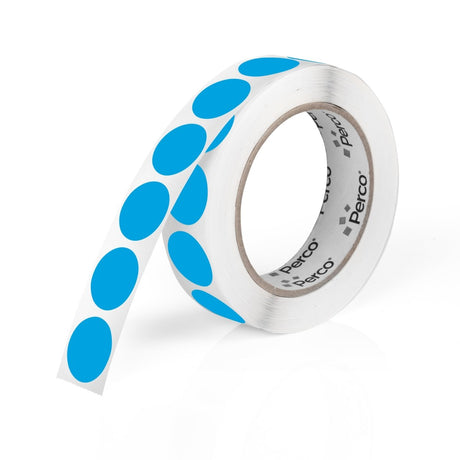 Perco 1 - Inch Round Circle Dot Sticker Labels – Easy Peel Perforation – Made in USA - Light Blue