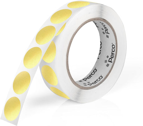 Perco 1 - Inch Round Circle Dot Sticker Labels – Easy Peel Perforation – Made in USA - Gold