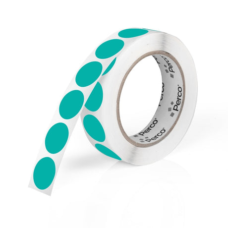 Perco 1 - Inch Round Circle Dot Sticker Labels – Easy Peel Perforation – Made in USA - Teal