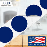 Perco 1 - Inch Round Circle Dot Sticker Labels with Removable Adhesive - Store Supplies