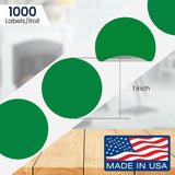 Perco 1 - Inch Round Circle Dot Sticker Labels with Removable Adhesive - Store Supplies