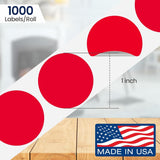 Perco 1 - Inch Round Circle Dot Sticker Labels with Removable Adhesive - Store Supplies