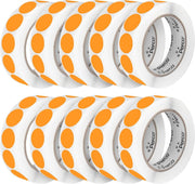 Perco 1 - Inch Round Circle Dot Sticker Labels – Easy Peel Perforation – Made in USA - Fluorescent Orange 10