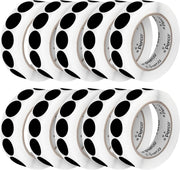 Perco 1 - Inch Round Circle Dot Sticker Labels – Easy Peel Perforation – Made in USA - Black 10