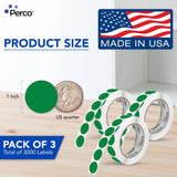 Perco 1 - Inch Round Circle Dot Sticker Labels – Easy Peel Perforation – Made in USA - Green 3