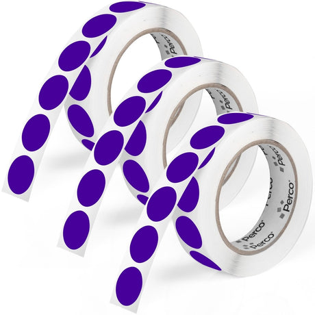 Perco 1 - Inch Round Circle Dot Sticker Labels – Easy Peel Perforation – Made in USA - Purple 3