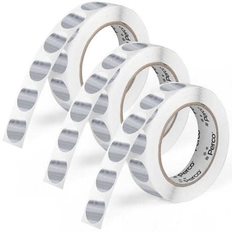 Perco 1 - Inch Round Circle Dot Sticker Labels – Easy Peel Perforation – Made in USA - Silver 3