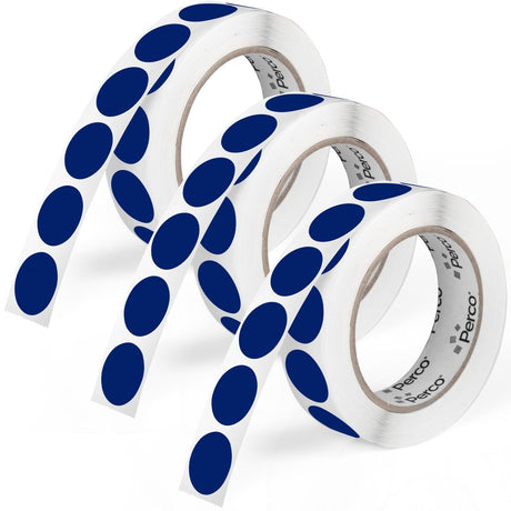 Perco 1 - Inch Round Circle Dot Sticker Labels – Easy Peel Perforation – Made in USA - Dark Blue 3