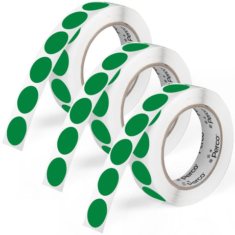 Perco 1 - Inch Round Circle Dot Sticker Labels – Easy Peel Perforation – Made in USA - Green 3