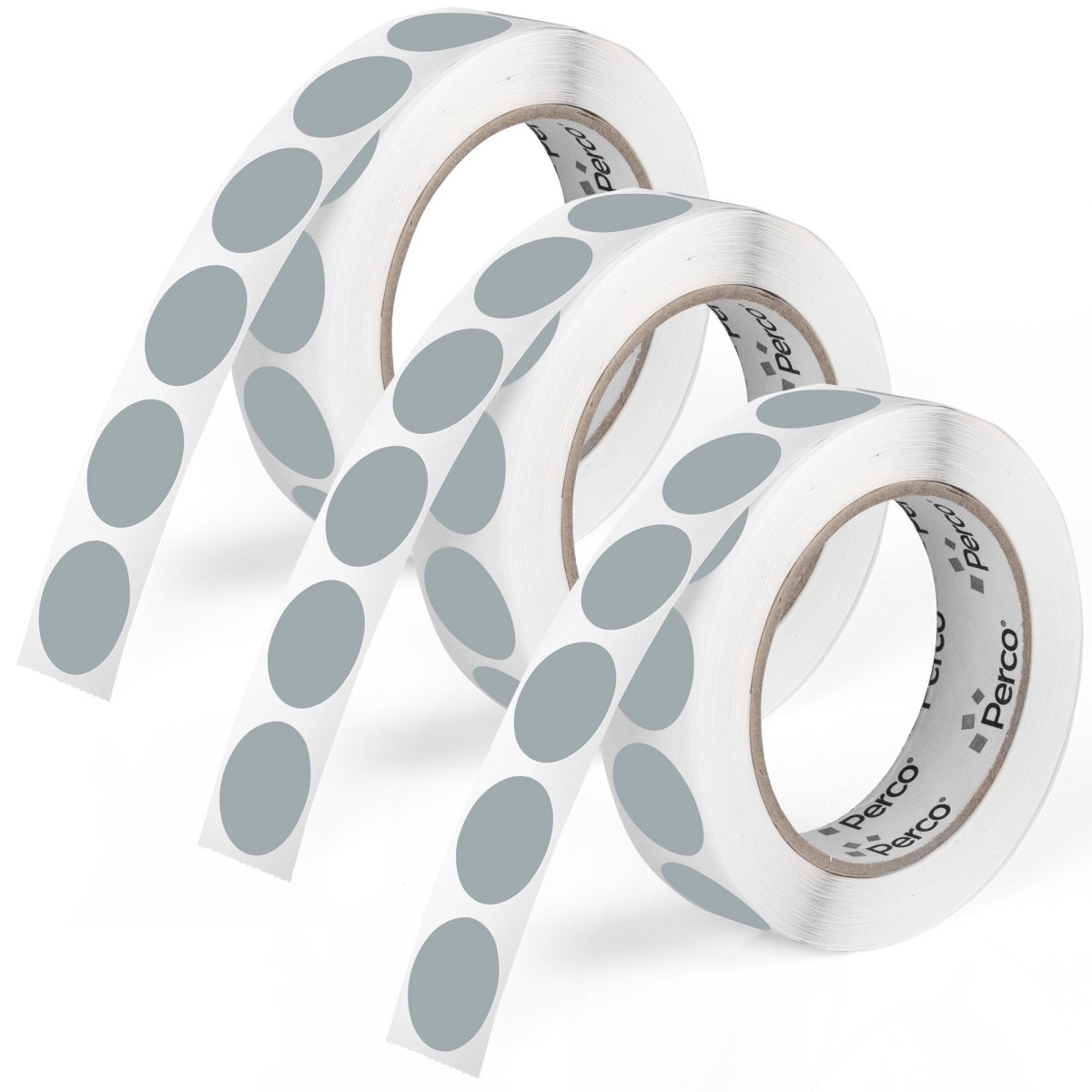 Perco 1 - Inch Round Circle Dot Sticker Labels – Easy Peel Perforation – Made in USA - Grey 3