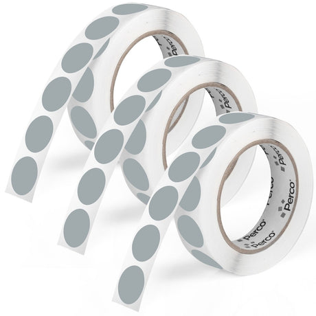 Perco 1 - Inch Round Circle Dot Sticker Labels – Easy Peel Perforation – Made in USA - Grey 3