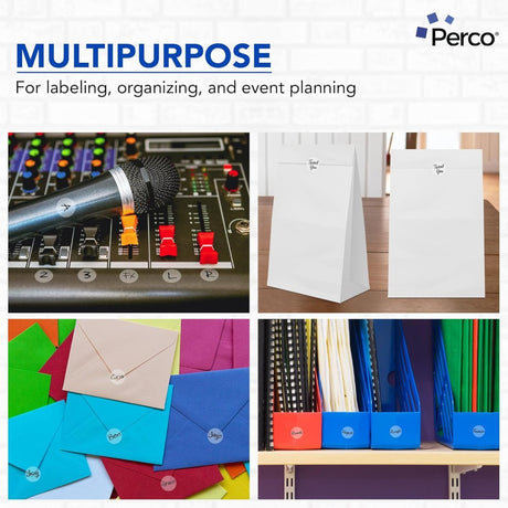 Perco 1 - Inch Round Circle Dot Sticker Labels – Easy Peel Perforation – Made in USA - Fluorescent Green 1