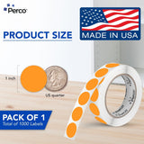Perco 1 - Inch Round Circle Dot Sticker Labels – Easy Peel Perforation – Made in USA - Fluorescent Green 3