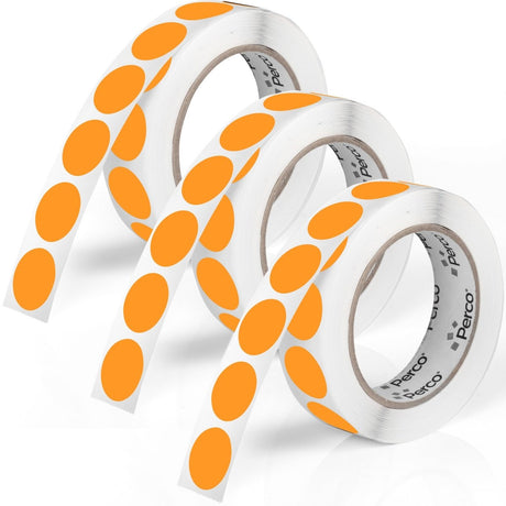 Perco 1 - Inch Round Circle Dot Sticker Labels – Easy Peel Perforation – Made in USA - Fluorescent Orange 3