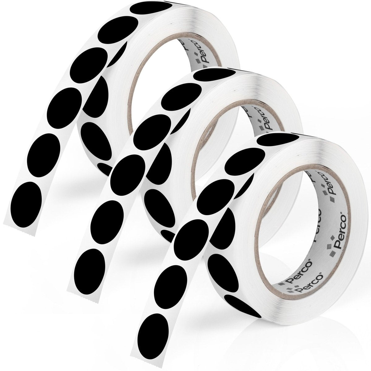 Perco 1 - Inch Round Circle Dot Sticker Labels – Easy Peel Perforation – Made in USA - Black 3