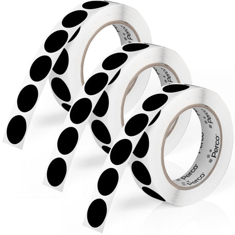 Perco 1 - Inch Round Circle Dot Sticker Labels – Easy Peel Perforation – Made in USA - Black 3
