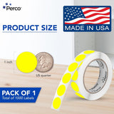 Perco 1 - Inch Round Circle Dot Sticker Labels – Easy Peel Perforation – Made in USA - Fluorescent Green 1