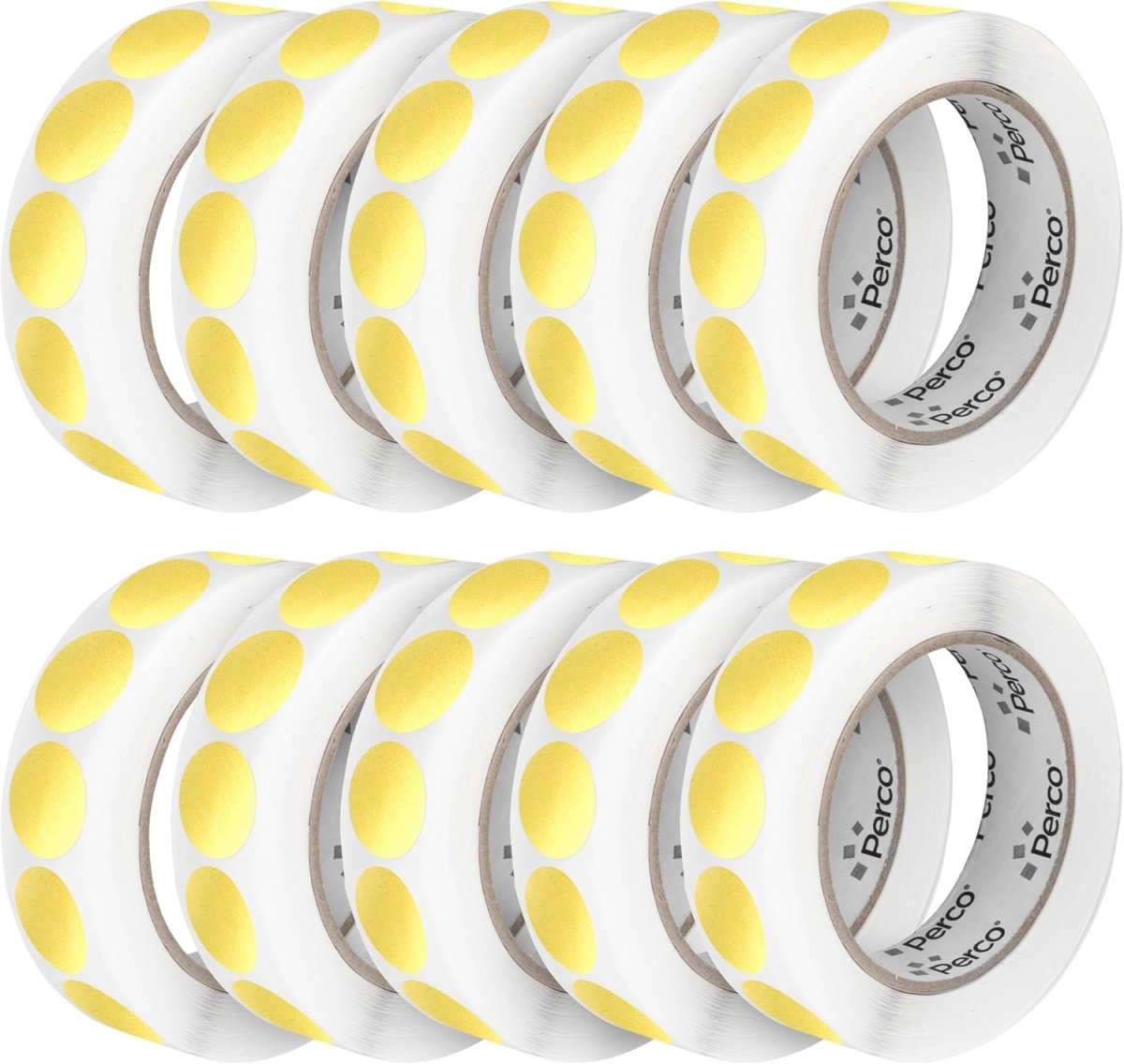 Perco 1 - Inch Round Circle Dot Sticker Labels – Easy Peel Perforation – Made in USA - Gold 10