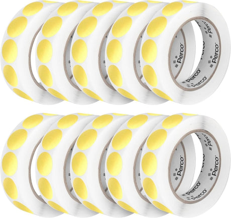 Perco 1 - Inch Round Circle Dot Sticker Labels – Easy Peel Perforation – Made in USA - Gold 10