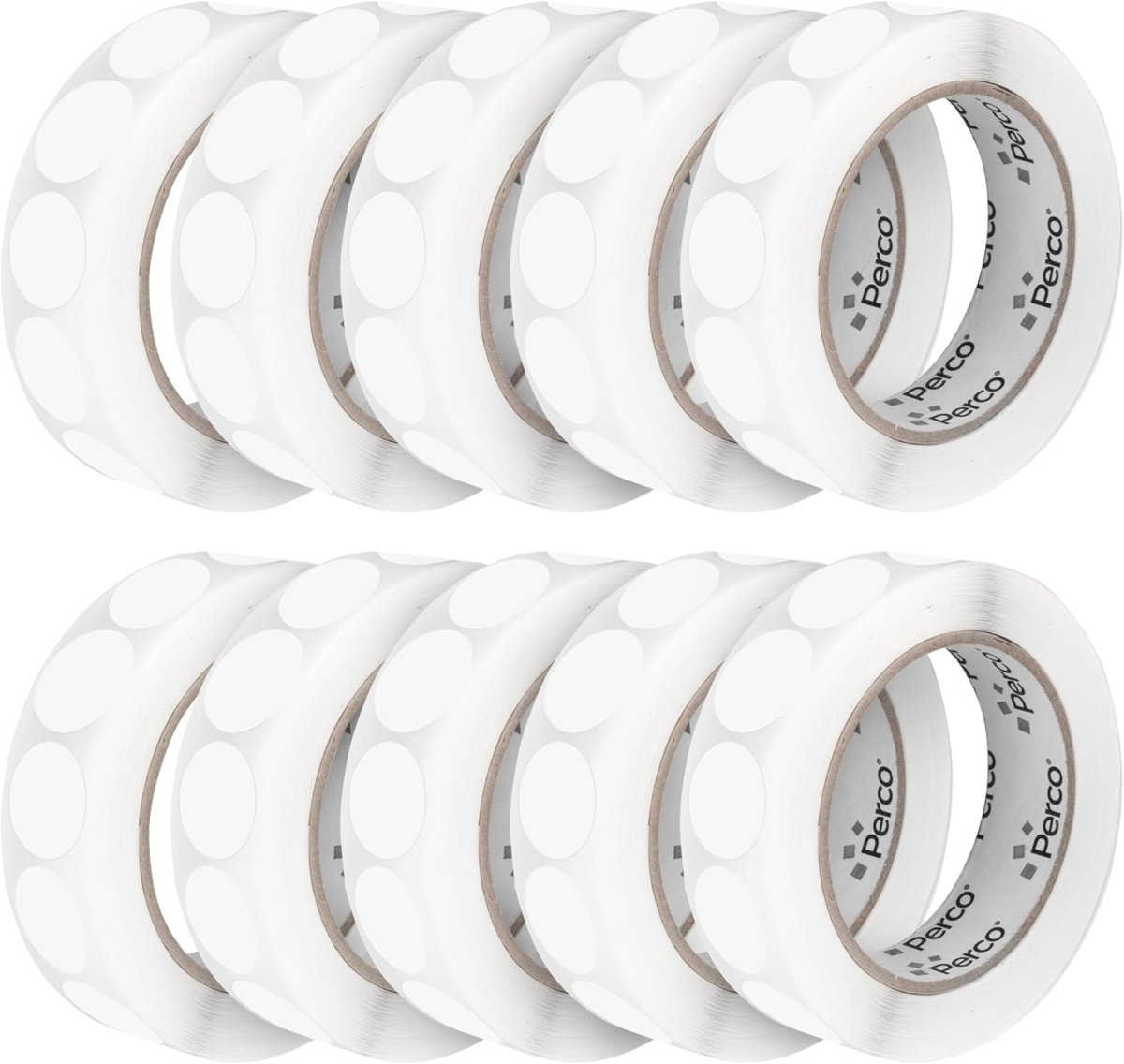 Perco 1 - Inch Round Circle Dot Sticker Labels – Easy Peel Perforation – Made in USA - Clear 10