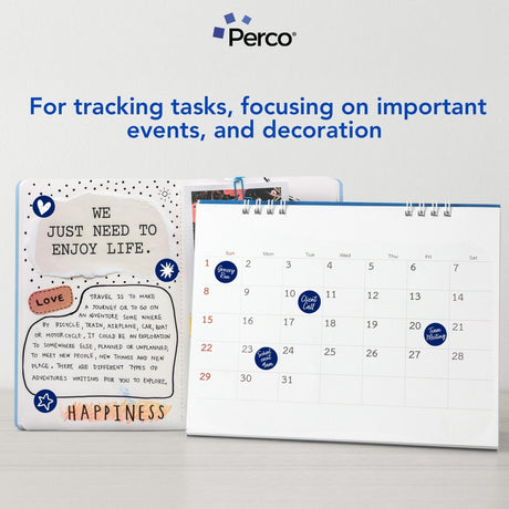 Perco 1 - Inch Round Circle Dot Sticker Labels – Easy Peel Perforation – Made in USA - Dark Blue 3