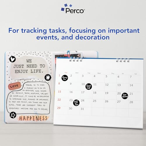 Perco 1 - Inch Round Circle Dot Sticker Labels – Easy Peel Perforation – Made in USA - Black 1