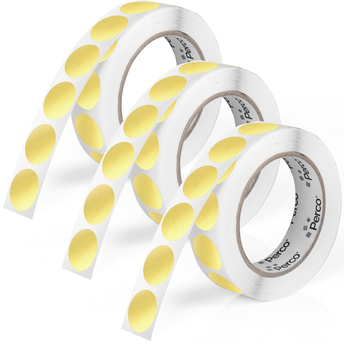 Perco 1 - Inch Round Circle Dot Sticker Labels – Easy Peel Perforation – Made in USA - Gold 3