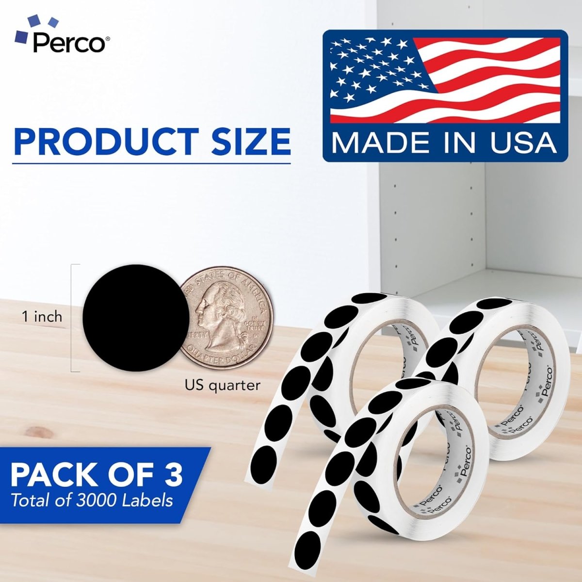 Perco 1 - Inch Round Circle Dot Sticker Labels – Easy Peel Perforation – Made in USA - Fluorescent Green 1