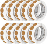 Perco 1 - Inch Round Circle Dot Sticker Labels – Easy Peel Perforation – Made in USA - Kraft Brown 10