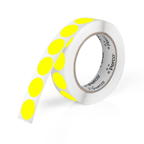 Perco 1 - Inch Round Circle Dot Sticker Labels – Easy Peel Perforation – Made in USA - Fluorescent Yellow 1