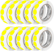 Perco 1 - Inch Round Circle Dot Sticker Labels – Easy Peel Perforation – Made in USA - Fluorescent Yellow 10