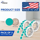 Perco 1 - Inch Round Circle Dot Sticker Labels – Easy Peel Perforation – Made in USA - Fluorescent Green 1